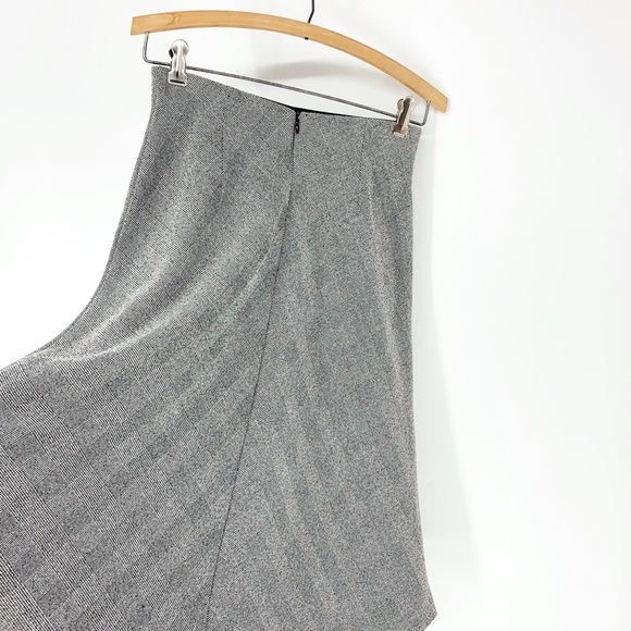 H&M Skirts Hm Skirt Grey Plaid Houndstooth A Line Midi 9s High Rise